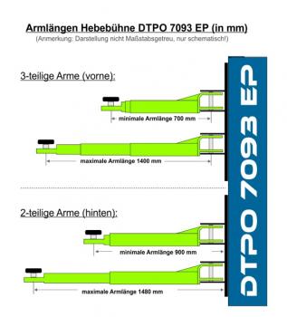 DTPO 7093 EP, barrierefreie 2-Säulen-Hebebühne elektrisch 4 Tonnen